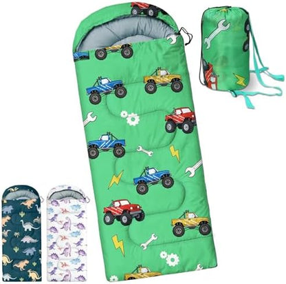 Kids Sleeping Bags - Camping Sleeping Bags with Carry Bag - Compact Sleeping Bag for Hiking, Backpacking 3 Season Warm & Cool Weather, Lightweight Waterproof Outdoor Travel for Boys Girls