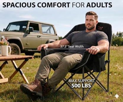 FAIR WIND XL Oversized Fully Padded Camping Chair Heavy Duty for Adults