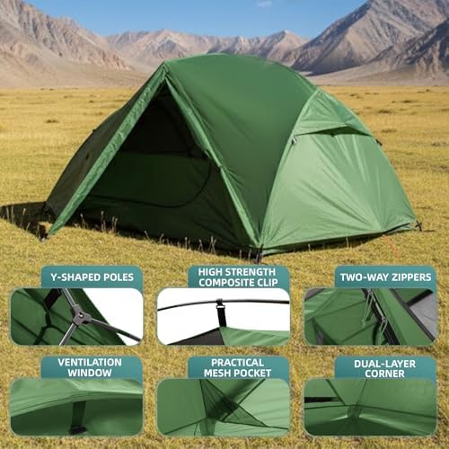 Clostnature 1/2 Person Lightweight Backpacking Tent Large Headroom Space