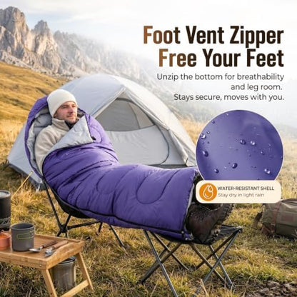 FARLAND Sleeping Bag for Adults, Teens and Kids - 3 Season Camping Gear