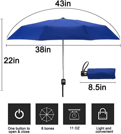 Goothdurs Automatic Mini Travel Windproof Umbrella Compact Auto Open/Close Small Lightweight Folding Rain Umbrellas for Women Men