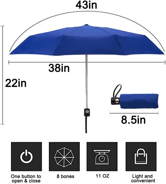 Goothdurs Automatic Mini Travel Windproof Umbrella Compact Auto Open/Close Small Lightweight Folding Rain Umbrellas for Women Men