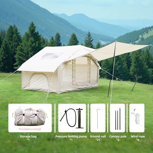 Large Family Cabin Yurt Inflatable Pop Up Waterproof Camping Tent