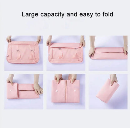 9 Set Packing Cubes for Suitcases, Aydicon Travel Luggage Packing Organizers with Laundry, Toiletry Bag, Compression Storage Shoe Bag, Toothbrush Case, Travel Essentials (Pink)