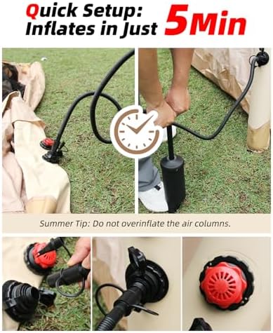 Abahub Inflatable Camping Tent with Hand Pump for 1/2/3/4/8 Person