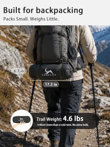 Ultralight 2 Person Backpacking Tent, 4000mm Waterproof Double Layer Free Standing Lightweight Tent, 3 Season Two Person Tent for Camping Hiking Backpacking