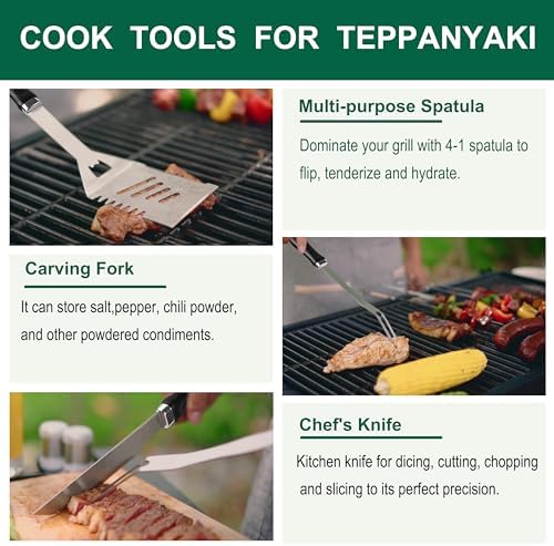 Grilljoy 46PC Griddle Tool Set – Stainless Steel Spatula Kit