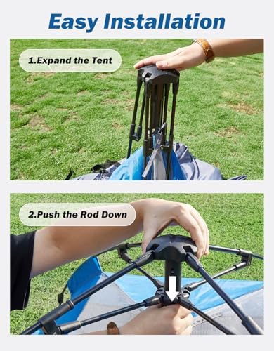 JOYTUTUS Automatic Truck Tent, Easy Set-up, Portable Truck Bed Tent 5.5FT-6.5FT with Rainfly, Truck Camping Tent with Waterproof PU2000mm Double Layer for 2 Person