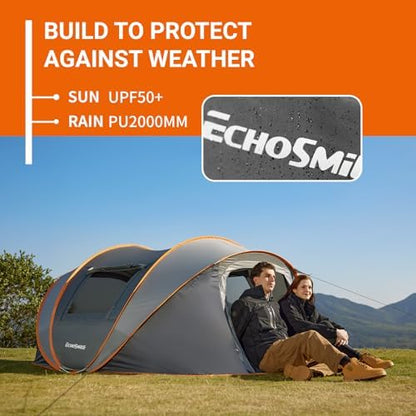 EchoSmile Instant Pop Up Camping Tent, 2/4/6 Person Easy Setup Tent