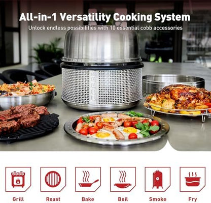 COBB Portable Tabletop Charcoal Grill Stainless Steel Smokeless