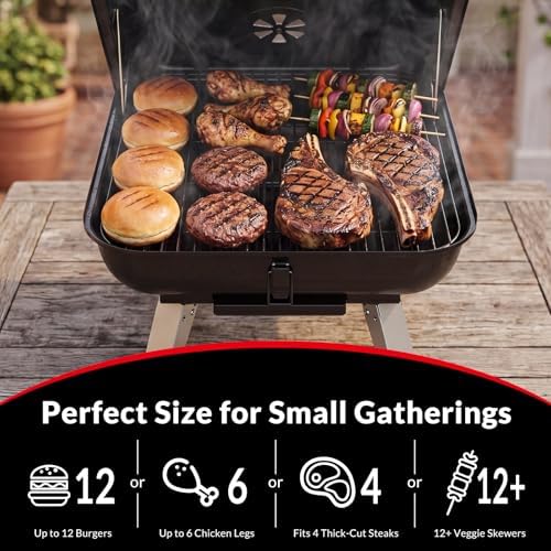 Portable Charcoal Grill, Small Foldable Outdoor Camping Tabletop BBQ Grill