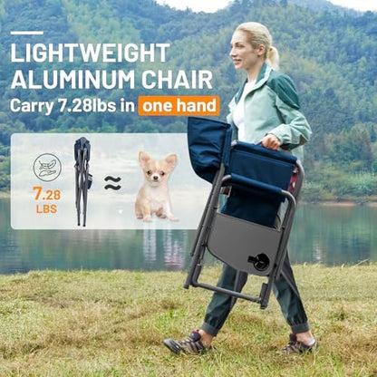 TIMBER RIDGE Aluminum Oversized Camping Chair, Support 400lbs