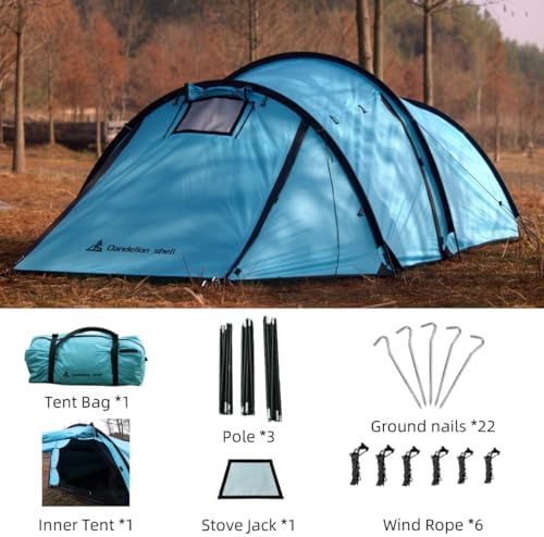 4 Season Tunnel Hot Tent with Stove Jack for 2 Person