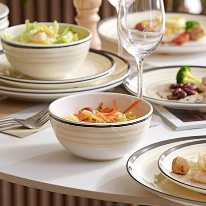Melamine Dinnerware Set for 4, 12Pcs Dinner Dishes Set,Off White