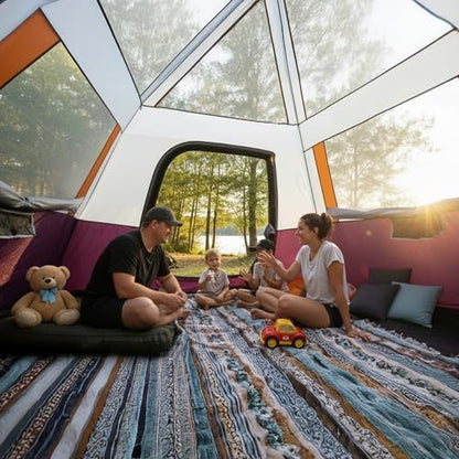 CAMEL CROWN 4/6 Person Instant Cabin Tent, Pop Up Windproof Tents for Camping, 60-Second Setup Family Tent with Carry Bag for Outdoor Hiking