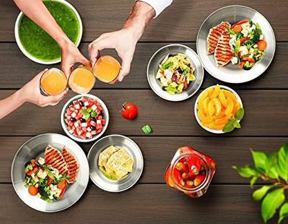 Stainless Steel Bowl Set Kit Polished Stainless Steel Dishes Set