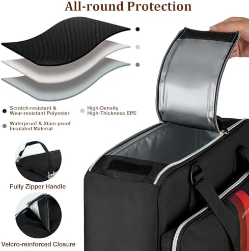 LEFOR·Z Coffee Maker Travel Bag Compatible with Keurig K-Slim/K-Express/K-Iced/Ninja PB051/PB041ST,Single Serve Coffee Brewer Carrying Case with Multiple Pockets for K-Cup Pods(Bag Only)
