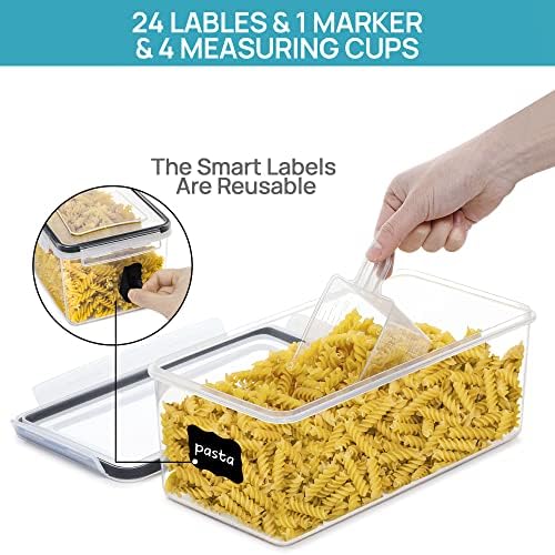 Vtopmart Pasta Storage Containers, 8 Pack, 3.2L Airtight Canisters