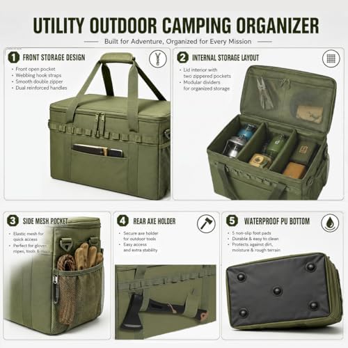 40L Waterproof 600D Camping Storage Bag Modular Organizer Outdoor Gear Kitchen Carry Case