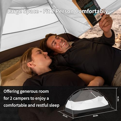 Naturehike Mongar Upgraded 1/2/3 Person Backpacking Tent,Waterproof Lightweight Camping Tent with Footprint