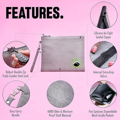 Enjoy Native Smell Proof Bag with Lock 11" x 9", Smell Proof Container, Dog Tested Odor resistant Bags, Best Zipper odor sealing pouch for Herbs, Coffee & Travel Medicine, Scent resistent Containers