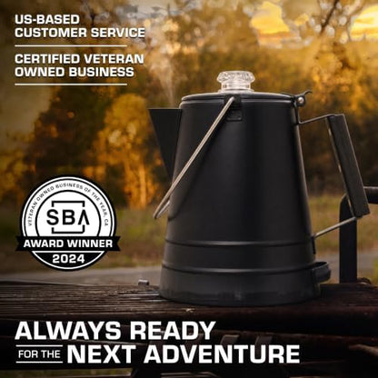 COLETTI Butte & Scoutmaster Coffee Percolator Camping — Percolator Coffee Pot, NO Aluminum or Plastic (Black, 14 Cup)