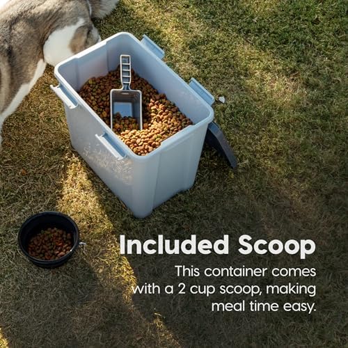IRIS USA Dog Food Storage Container, Up to 30 lbs, Gray/Dark Gray