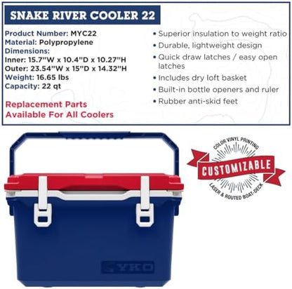YUKON OUTFITTERS Snake River 22qt Lightweight Hard Cooler