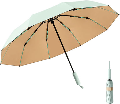 Folding Umbrella Anti-UV Compact Durable Folding Umbrella Auto Open Close Windproof Travel Umbrella Premium Grip Fits Backpack