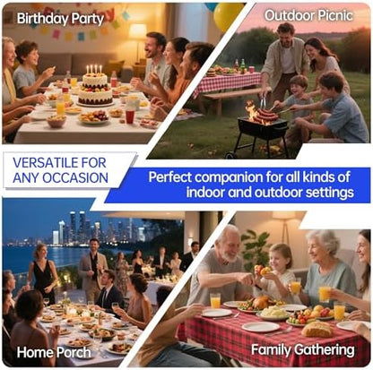 VSOAEIL 4 FT Folding Table,Small Plastic Foldable Table Adjustable Height