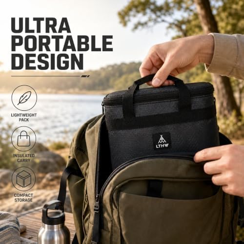 Camping Dinnerware Set, 4 Person Camping Mess Kit, Portable Outdoor Cookware Set, Complete Camping Dishes