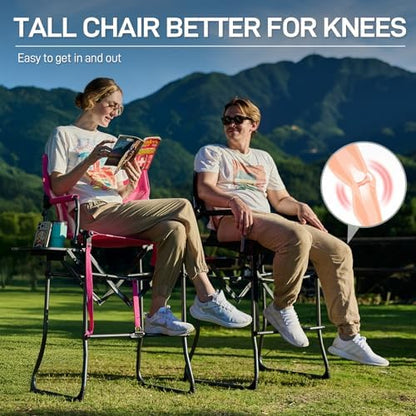 EVER ADVANCED Portable 30.7" Seat Height Tall Camping Directors Chair