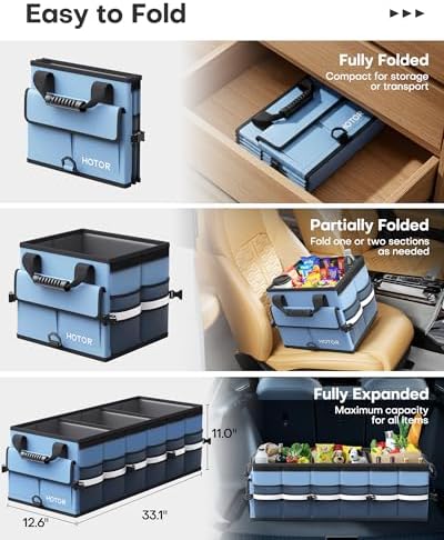 HOTOR Trunk Organizer - Car Organizers for SUV with Removable Cooler Bag