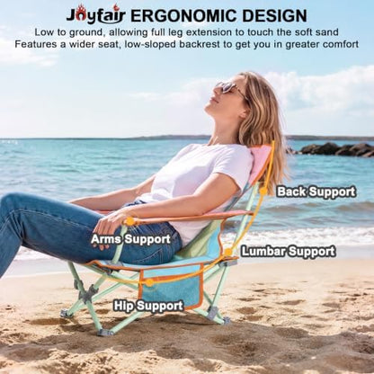Joyfair Beach Camping Chair (2 Pack), Folding Chair for Adults (Dopamine)