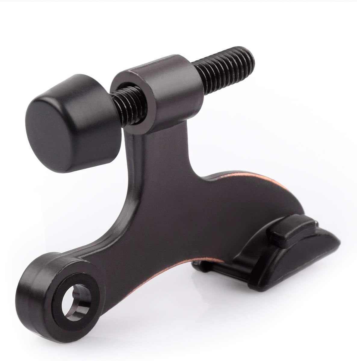 HOMOTEK 8 Pack Hinge Pin Oil Rubbed Bronze Door Stopper,Adjustable Deluxe Heavy Duty Door Stopper 2-1/2"x1-3/4”,with Black Rubber Bumper Tips