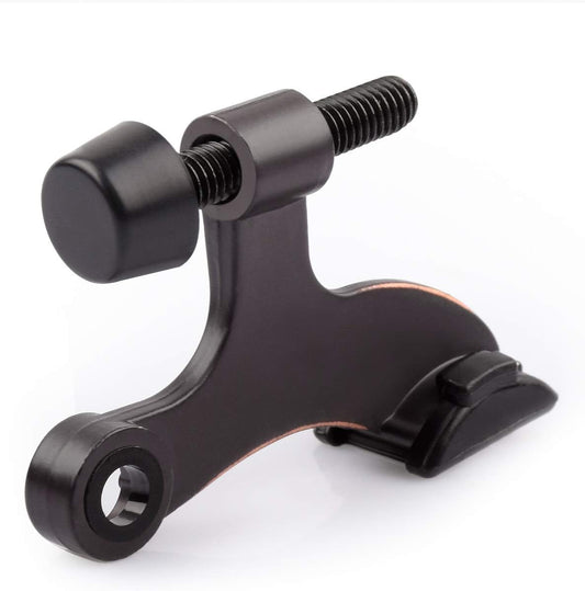 HOMOTEK 8 Pack Hinge Pin Oil Rubbed Bronze Door Stopper,Adjustable Deluxe Heavy Duty Door Stopper 2-1/2"x1-3/4”,with Black Rubber Bumper Tips