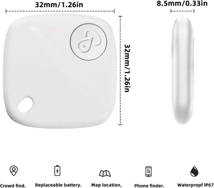 Bluetooth Tracker Keys Finder and Item Locator (iOS Only); Up to 200 ft Find Nearby, Phone Finder, Replaceable Battery, Suitable to Track Keys/Backpacks/Luggage/Suitcases. 1-Pack