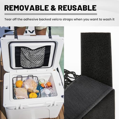 2PCS Cooler Net for Dry Storage, Fits Most Coolers, Compatible with Yeti, Coleman, Igloo, Lifetime, Pelican, Canyon, Strong & Elastic