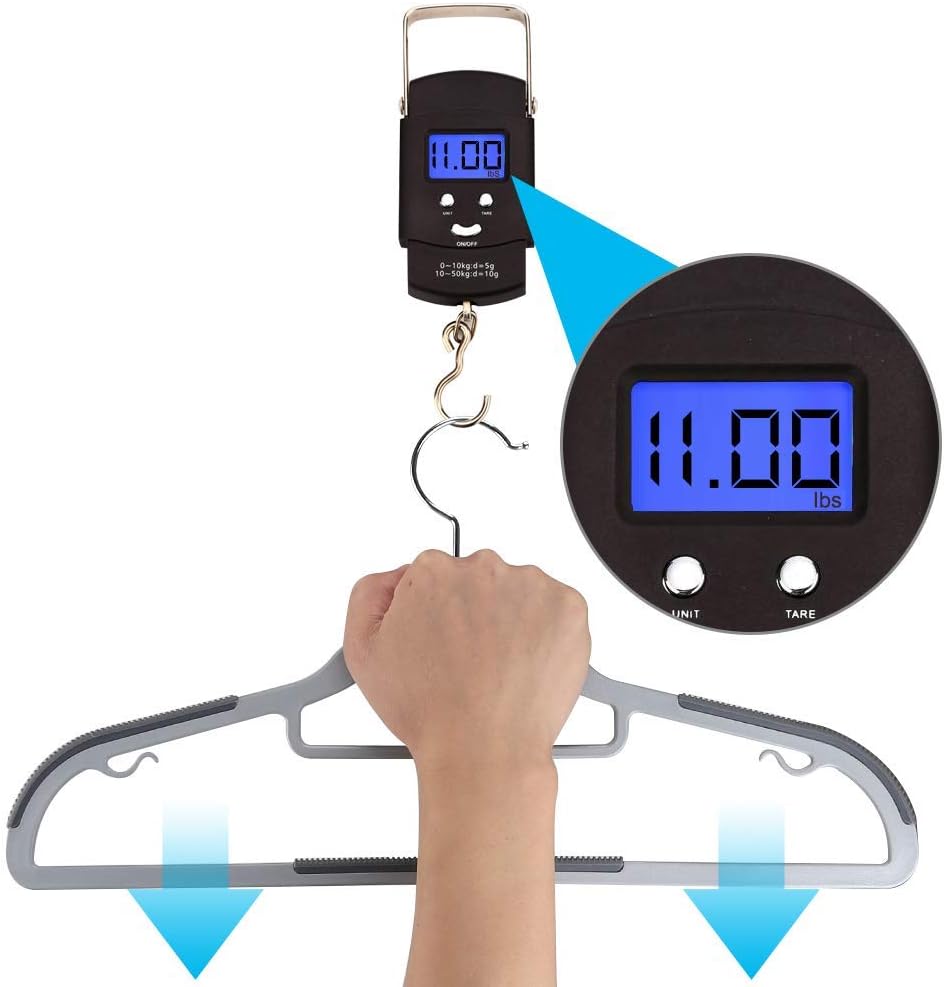 50-Pack Heavy-Duty Plastic Hangers with Non-Slip Grips, 11lb Weight Capacity – Durable Space-Saving Closet Organizers for Shirts, Pants, Dresses & Coats(Grey)