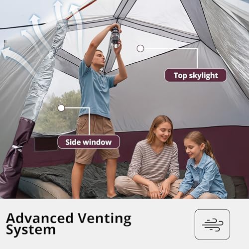 CAMEL CROWN 4/6 Person Instant Cabin Tent, Pop Up Windproof Tents for Camping, 60-Second Setup Family Tent with Carry Bag for Outdoor Hiking