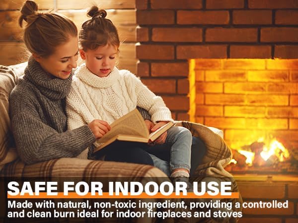 HGD Natural Fire Starters (64 Pcs) - Waterproof & Odorless Charcoal Starters for Fireplace, Campfire, BBQ, Grill, Fire Pit, Wood & Pellet Stove, Chimney, Pizza Oven & Smoker - Indoor & Outdoor Use