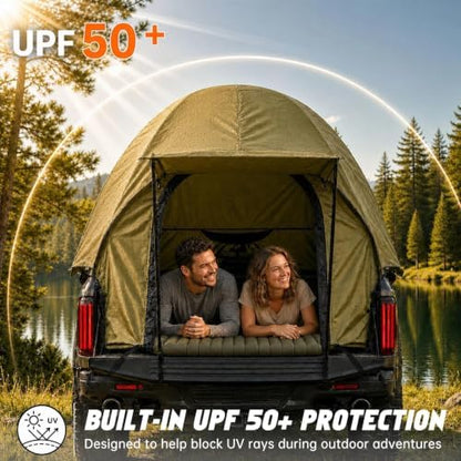 Pickup Truck Tent with Awning Shade & Rainfly for Water Protection