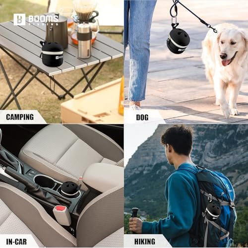 Booms Fishing Portable Trash Pouch: Silicone Expandable & Collapsible Fishing Line Waste Cantainer - Eco-Friendly Reusable Garbage Holder for Fishing, Hiking, Camping & Outdoor Activities - ST2 Black