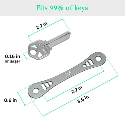 EM Premium Products Compact Key Holder - Pocket Key Organizer - 14 Keys Key Bar