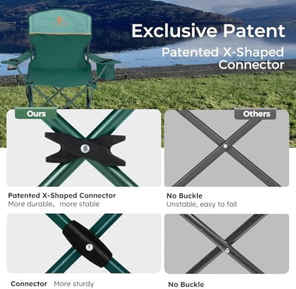 ALPHA CAMP Folding Camping Chair for Adults Lawn Chair for Camping Outdoor