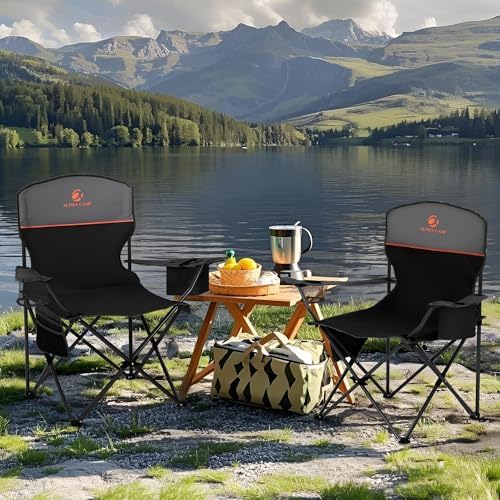ALPHA CAMP Folding Camping Chair for Adults Lawn Chair for Camping Outdoor