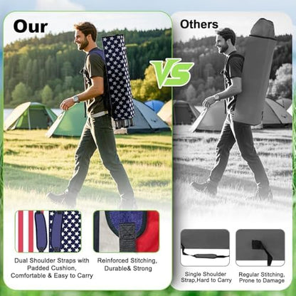 VTOY Portable Folding Camping Chair with Canopy, Outdoor Sun Shade Chair