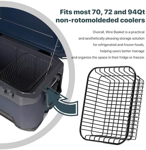Dry Goods Wire Basket Replacement for Coolers, Compatible with Igloo 70/72/94 Qt Models, Cooler Storage Organizer