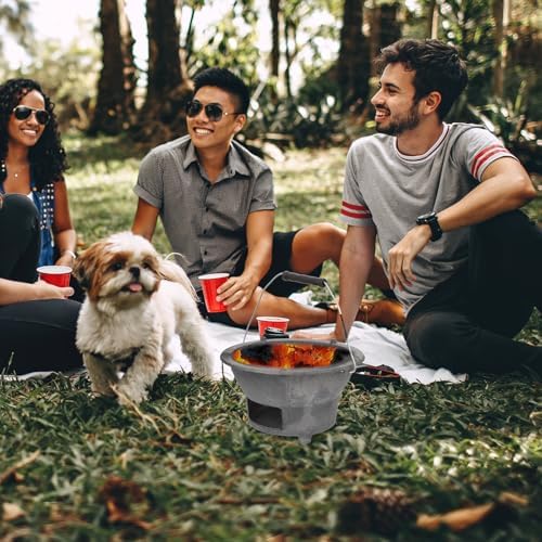 Cast Iron Outdoor Charcoal Barbecue Stove for Camping 8.26inch