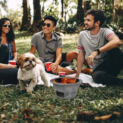 Cast Iron Outdoor Charcoal Barbecue Stove for Camping 8.26inch